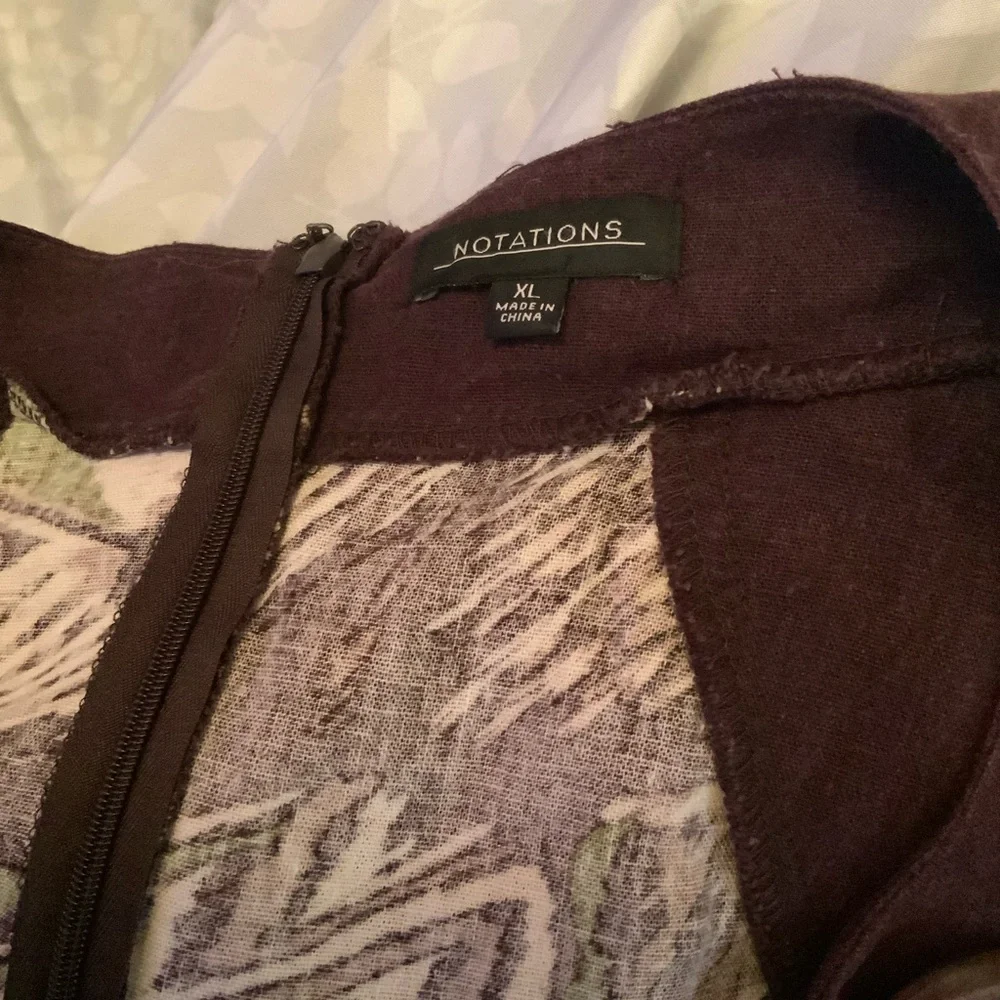 NWOT Notations Geometric Patterned Tank Top Stoned Beaded Brown Green Size XL